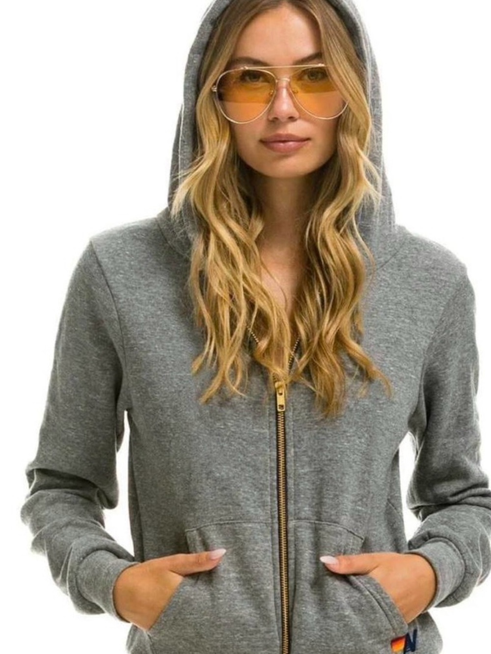 Aviator Nation Bolt Gray Hoodie Size Medium